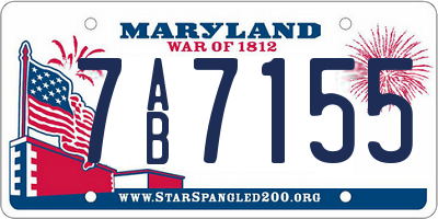 MD license plate 7AB7155