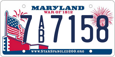 MD license plate 7AB7158