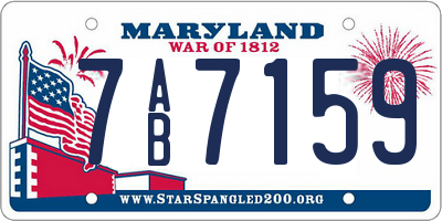 MD license plate 7AB7159