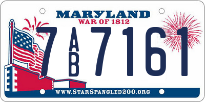 MD license plate 7AB7161