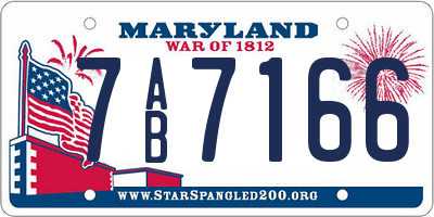 MD license plate 7AB7166