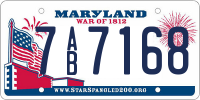 MD license plate 7AB7168