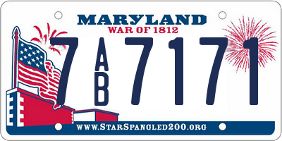 MD license plate 7AB7171