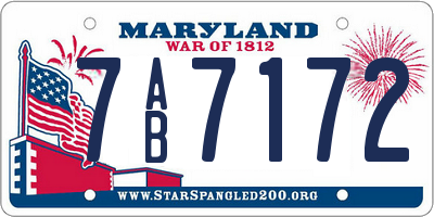MD license plate 7AB7172