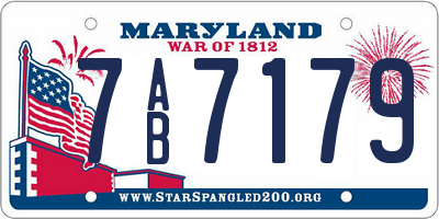MD license plate 7AB7179