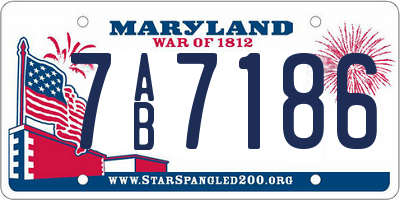 MD license plate 7AB7186