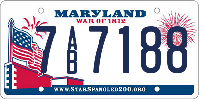 MD license plate 7AB7188
