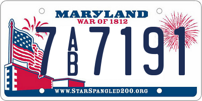MD license plate 7AB7191