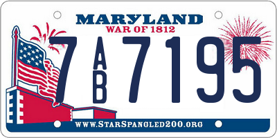 MD license plate 7AB7195