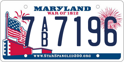 MD license plate 7AB7196