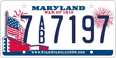 MD license plate 7AB7197