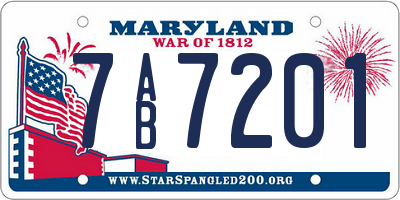 MD license plate 7AB7201