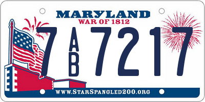 MD license plate 7AB7217