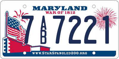 MD license plate 7AB7221