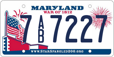 MD license plate 7AB7227