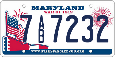 MD license plate 7AB7232