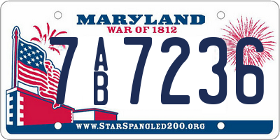 MD license plate 7AB7236