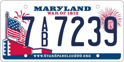MD license plate 7AB7239
