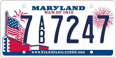 MD license plate 7AB7247