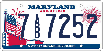 MD license plate 7AB7252