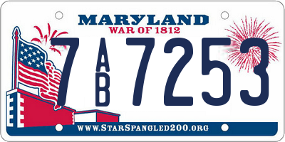 MD license plate 7AB7253