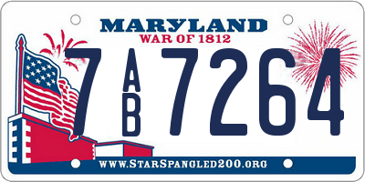MD license plate 7AB7264