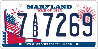MD license plate 7AB7269