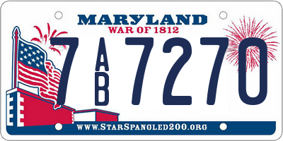 MD license plate 7AB7270