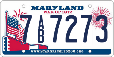 MD license plate 7AB7273