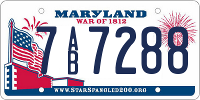MD license plate 7AB7288