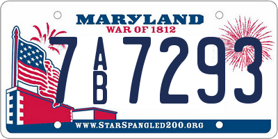MD license plate 7AB7293
