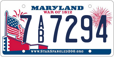 MD license plate 7AB7294