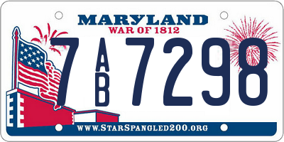 MD license plate 7AB7298
