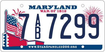 MD license plate 7AB7299