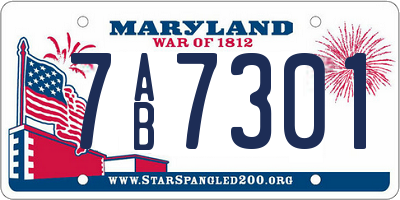 MD license plate 7AB7301
