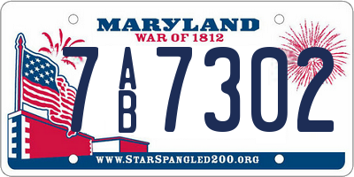 MD license plate 7AB7302
