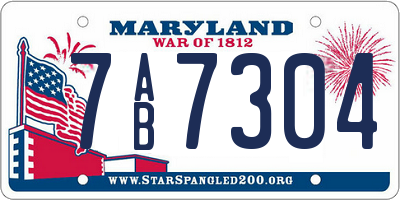 MD license plate 7AB7304
