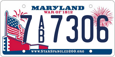 MD license plate 7AB7306