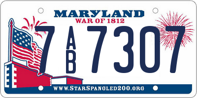 MD license plate 7AB7307