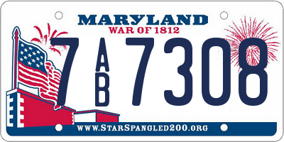 MD license plate 7AB7308