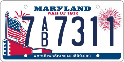 MD license plate 7AB7311