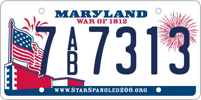 MD license plate 7AB7313