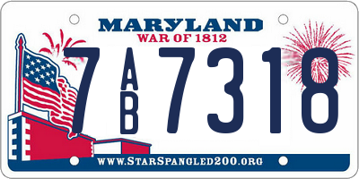 MD license plate 7AB7318