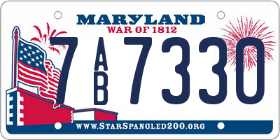 MD license plate 7AB7330
