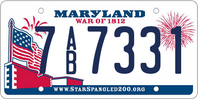 MD license plate 7AB7331