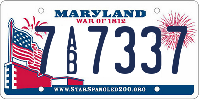 MD license plate 7AB7337