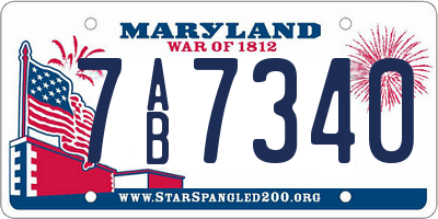 MD license plate 7AB7340