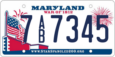 MD license plate 7AB7345