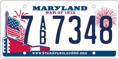 MD license plate 7AB7348