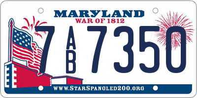 MD license plate 7AB7350